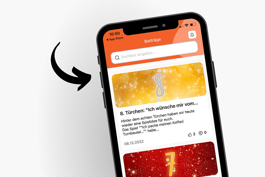 Smartphone mit einem Abbild der KitCo-App